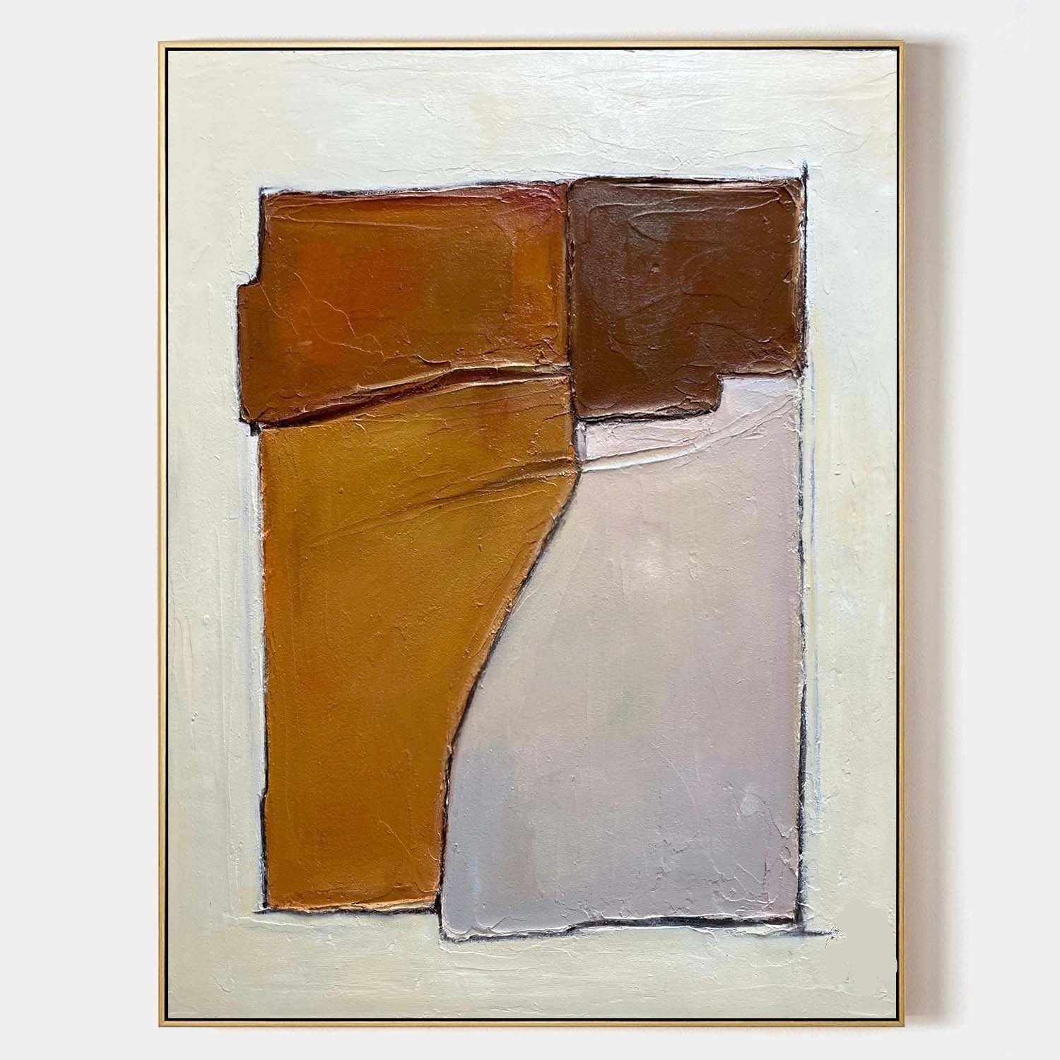 Wall Art Abstract Block Warm Tones - Neutralighting