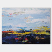 Blue Abstract Landscape Art 48'' X 36'' IS64 - Neutralighting