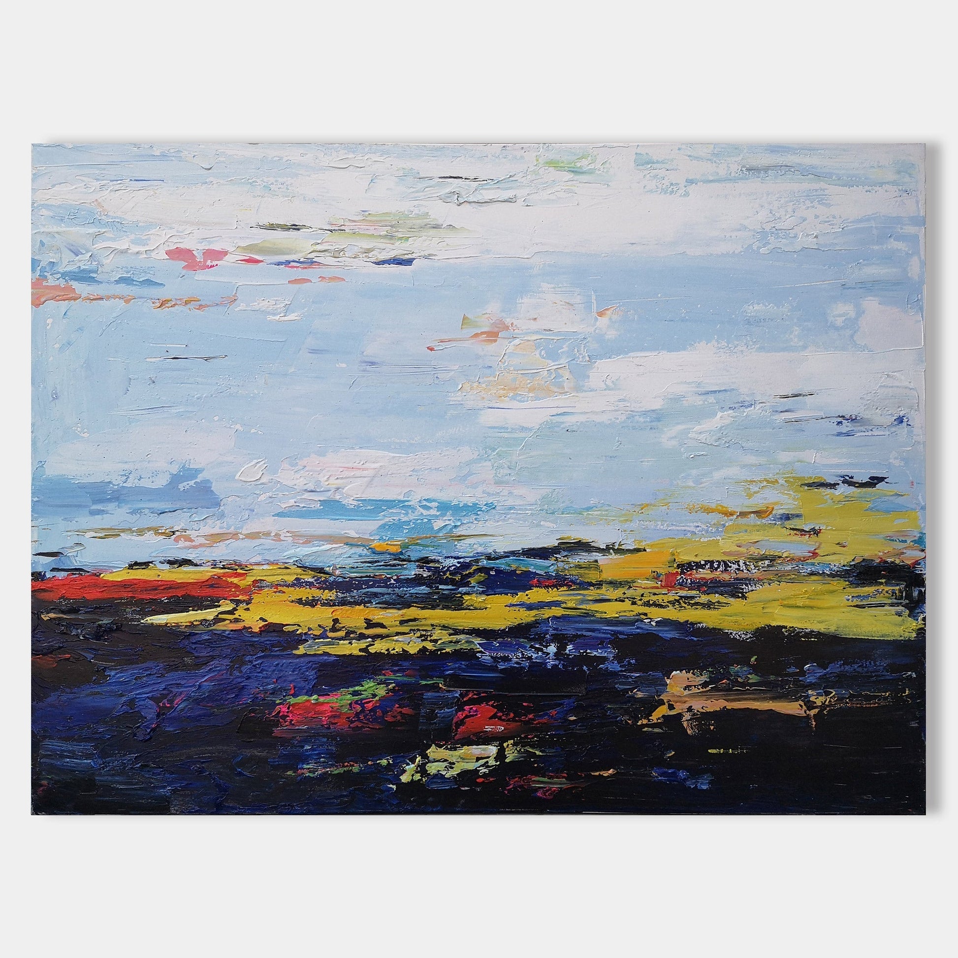 Blue Abstract Landscape Art 48'' X 36'' IS64 - Neutralighting