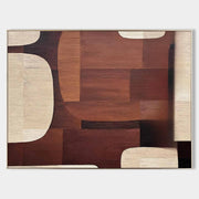 Wall Art Geometric Wood Grain Brown Beige - Neutralighting