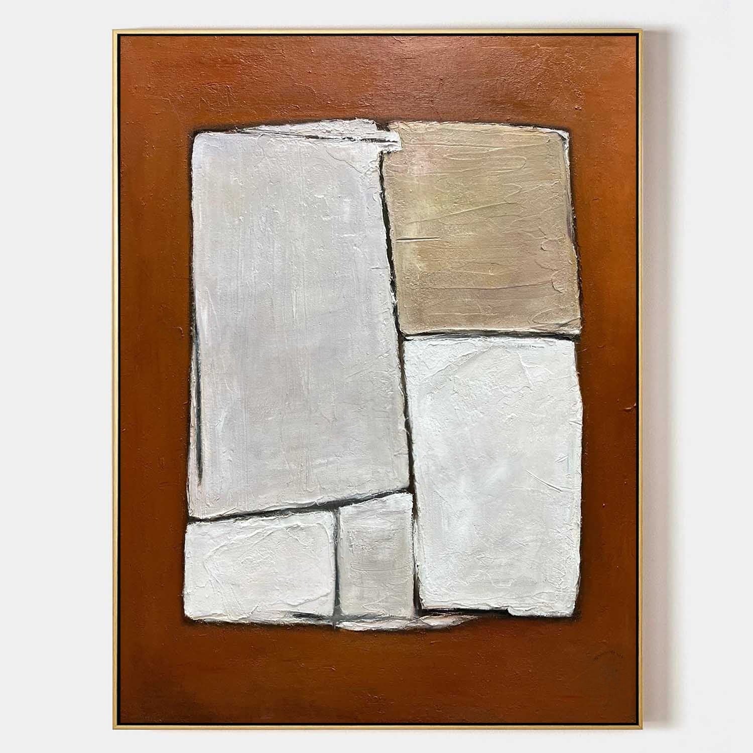 Wall Art Minimalist Geometric Block Brown - Neutralighting
