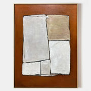 Wall Art Minimalist Geometric Block Brown - Neutralighting