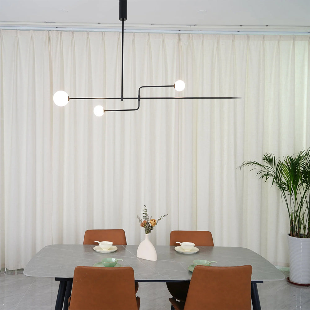 Arisha Minimalist Linear Mobile Pendant Light, Black - Neutral Decor