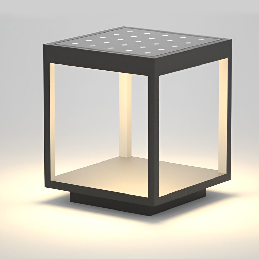 Diane Modern Frame Pier-Mounted Steel Outdoor Post Light