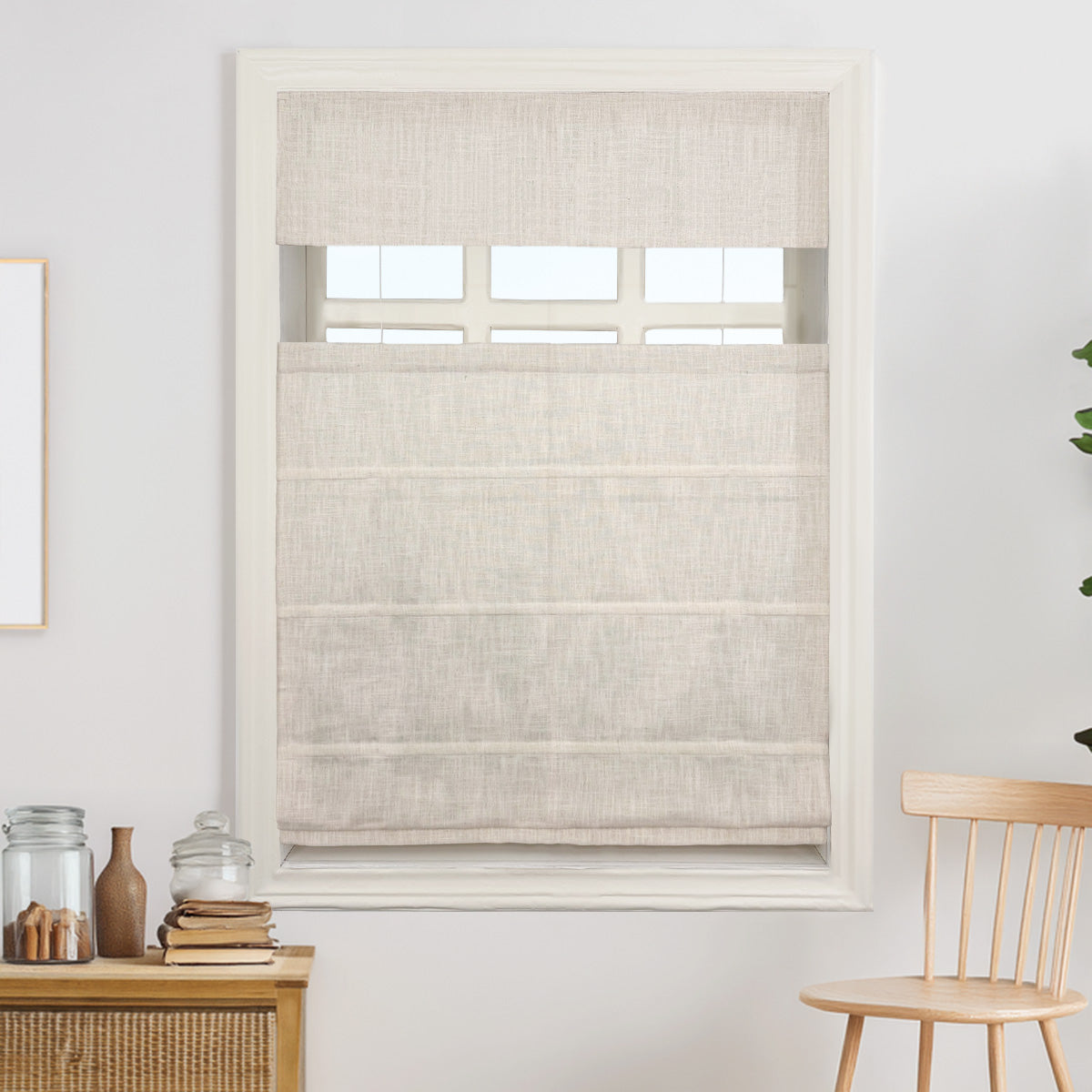 Lily Linen Top Down Bottom Up Roman Shades & Blinds | Lily-D-Neutral Decor