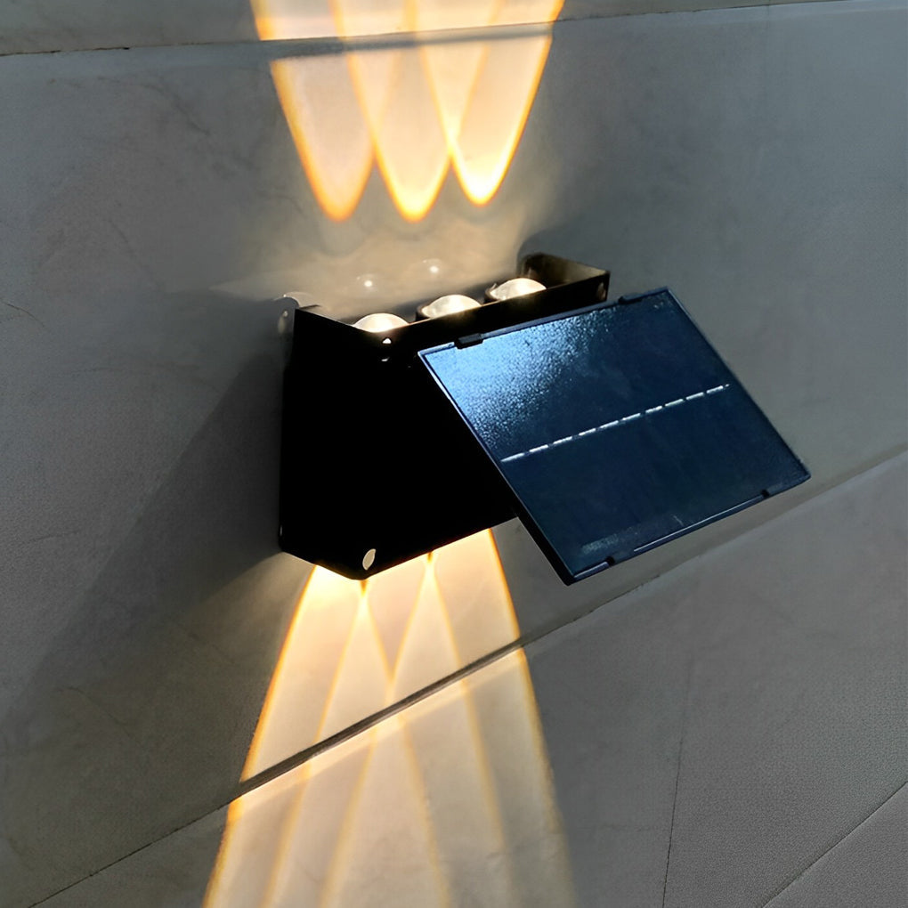 Admiable Rectangular LED Modern Solar Outdoor Wall Lamp