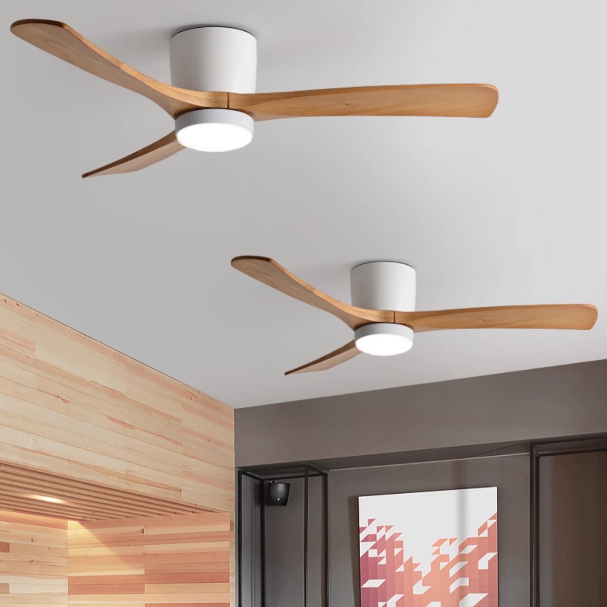 Nordic Wooden Ceiling Fan Light-Neutral Decor