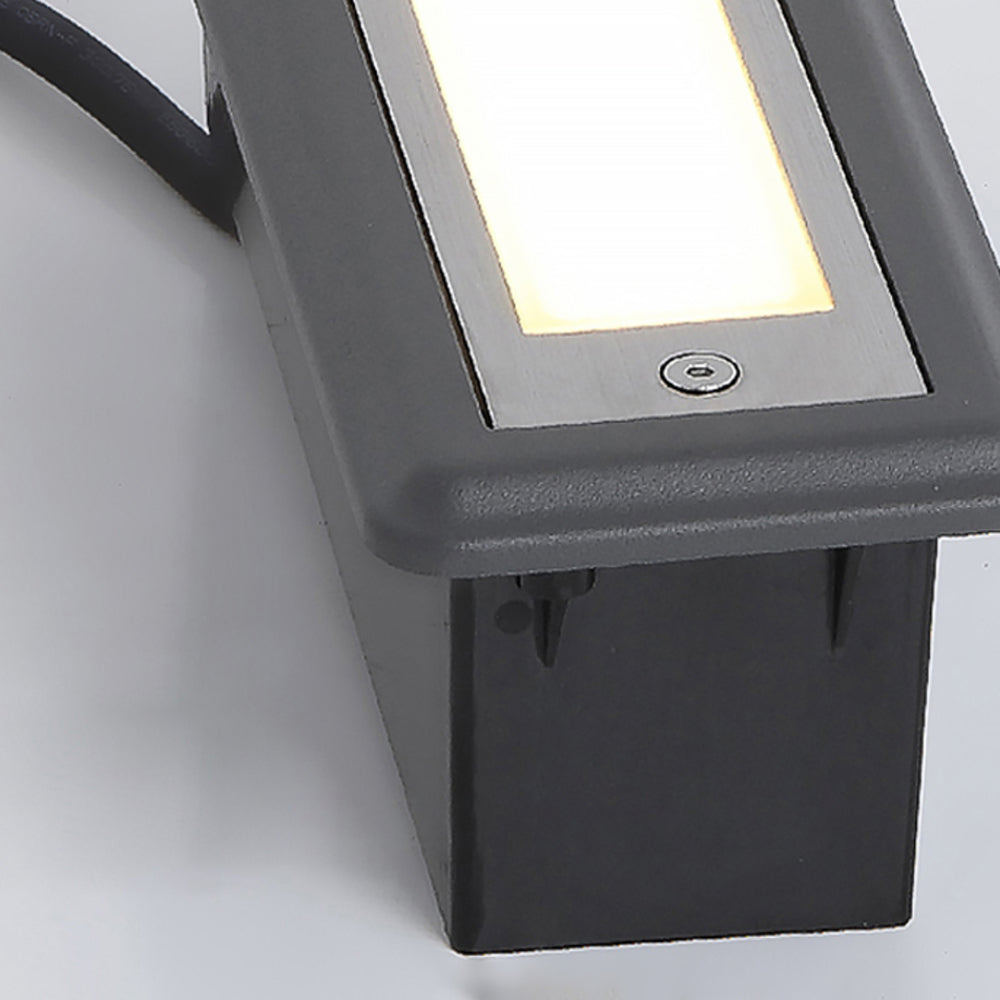 Ray Modern Rectangular Outdoor Deck/Step Light, Black - Neutral Decor