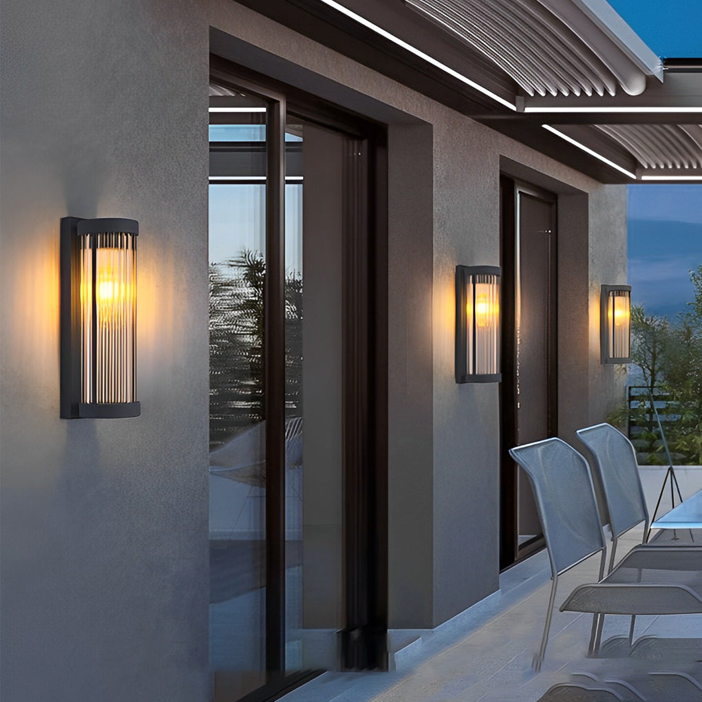 Denise Creative  LED Modern Solar Glass Outdoor Wall Lights