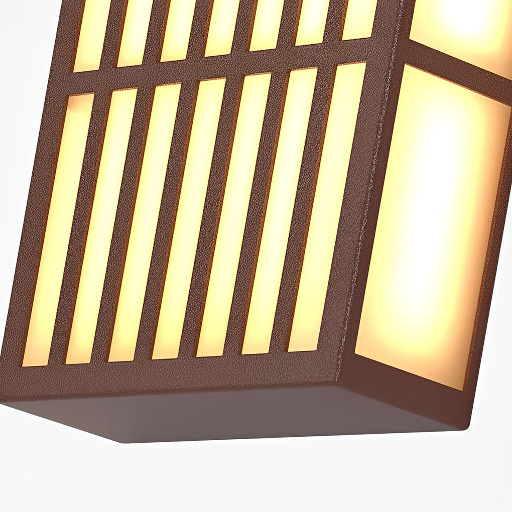 Grateful Retro Vertical Stripe Grid Steel Outdoor Wall Lamp