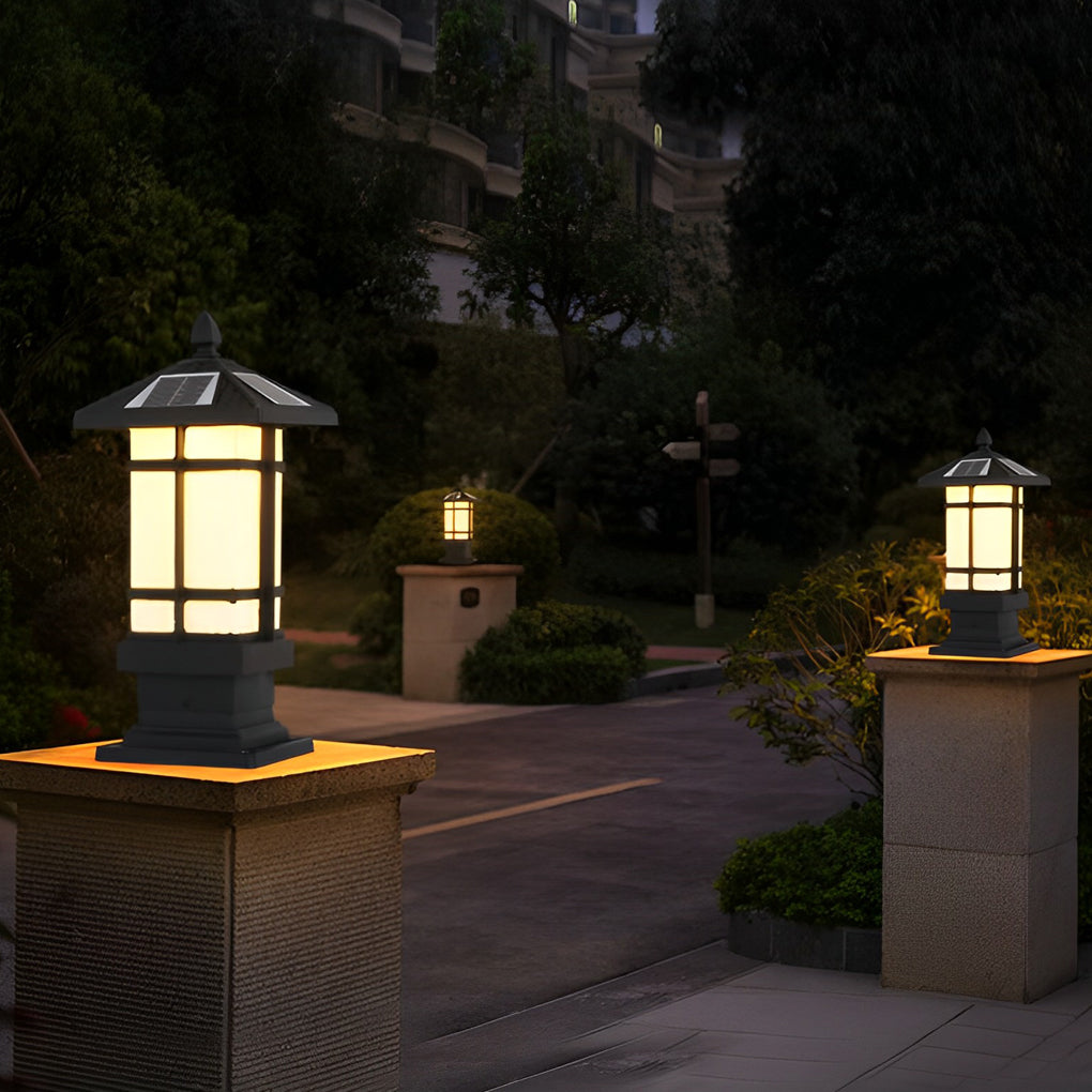 Janea Remote Vintage Solar Outdoor Fence Post Lights