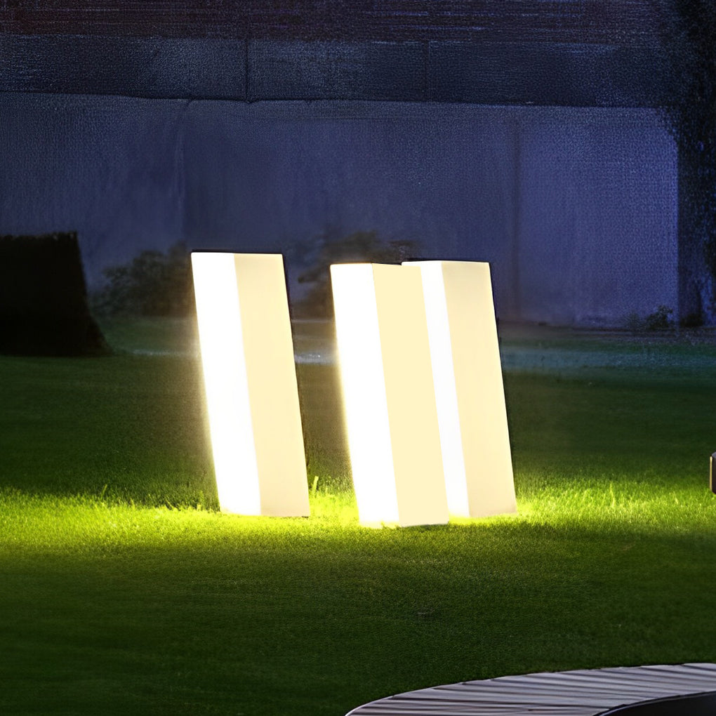 Orv Artistic Cuboid Inclined LED Steel Outdoor Lawn Lamp