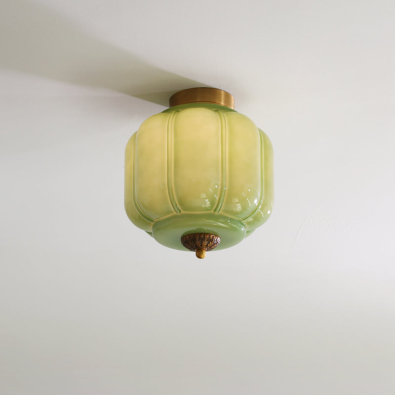 Selviro Ceiling Lamp Green Glass Brass Classic-Neutral Decor