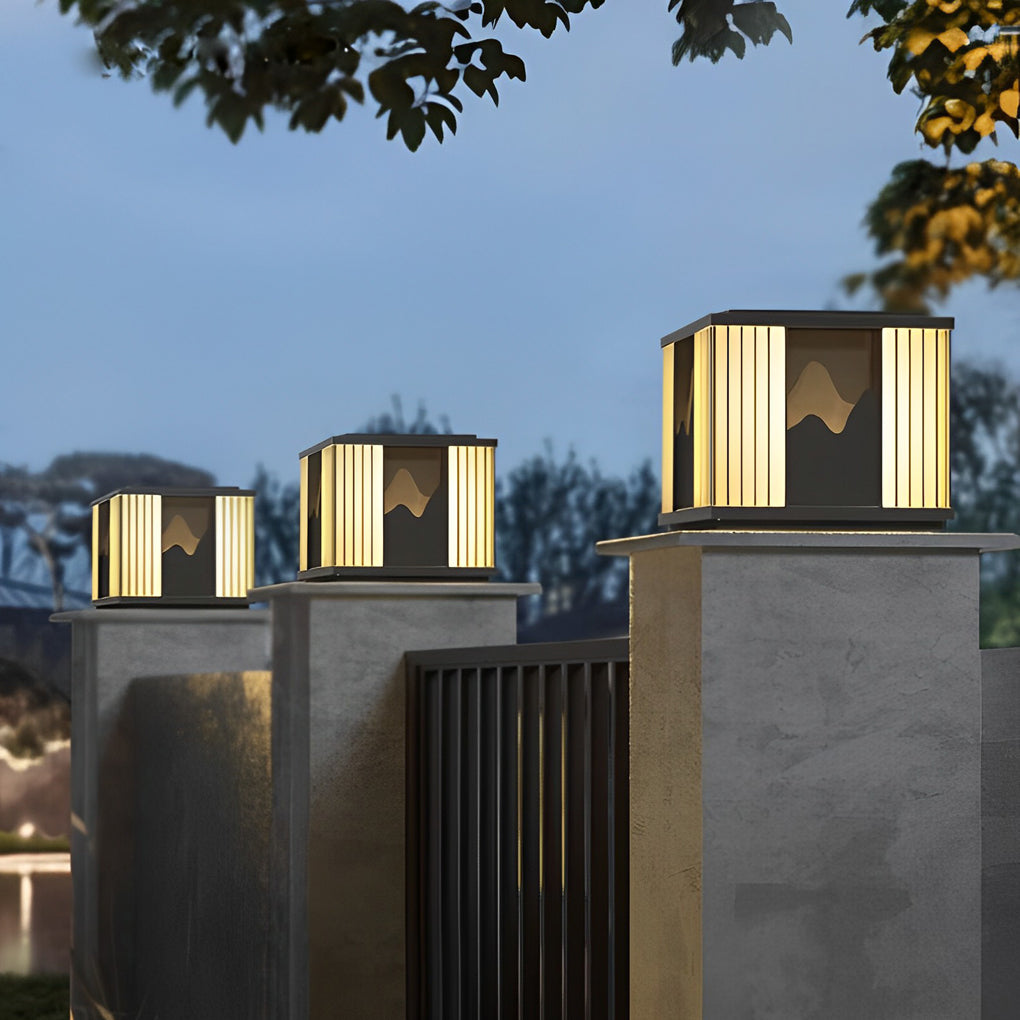 Gaiety LED Scenery Modern Steel Outdoor Post Caps Lights