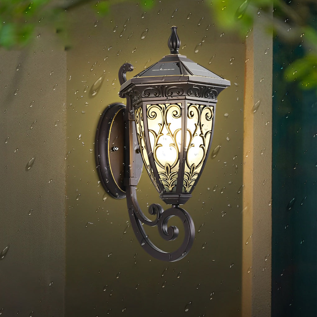 Melvina Vintage Flower American Outdoor Wall Lamp