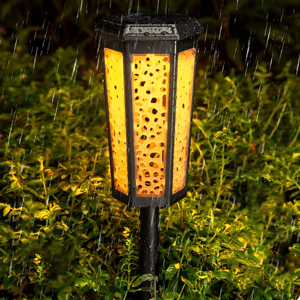 Iagin Hexagon Hollow Landscape ABS Outdoor Light