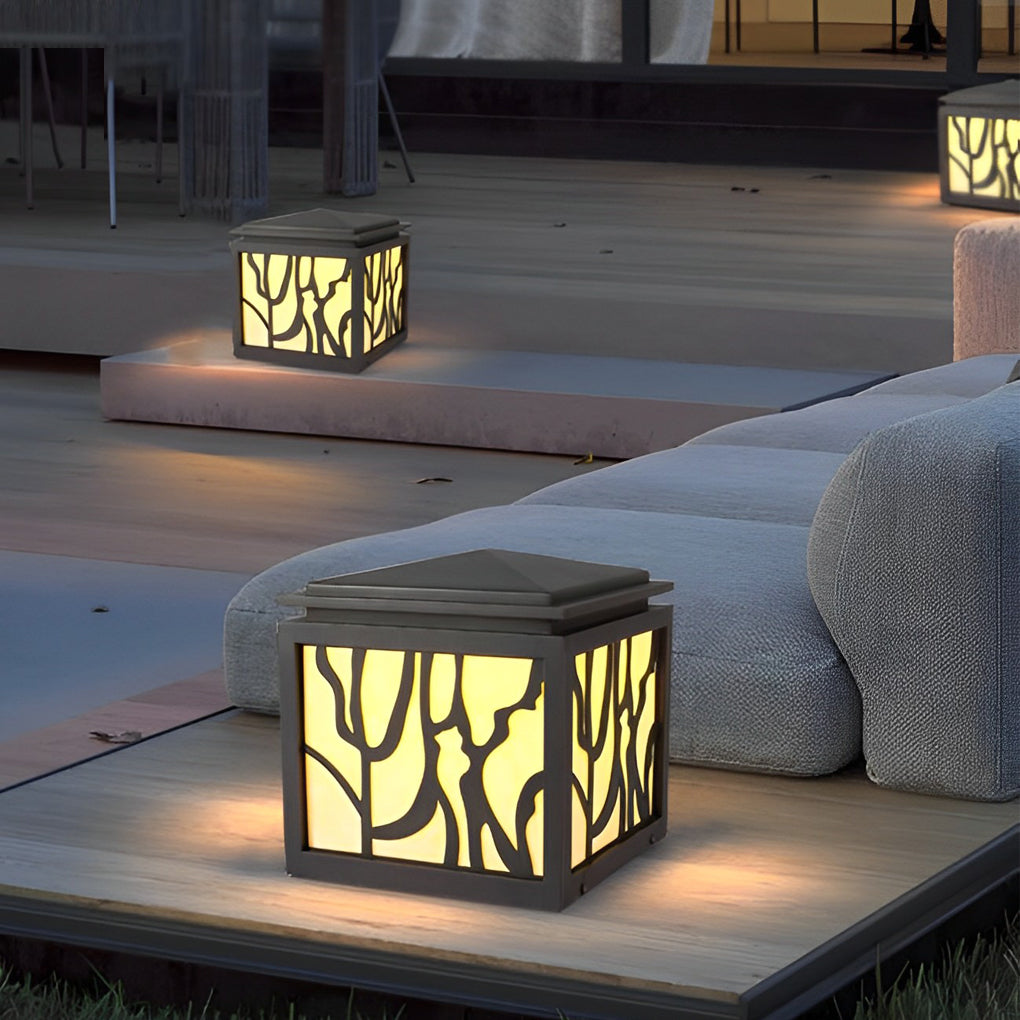 Rache Rustic Creative LED Retro Marble Outdoor Fence Post Lights