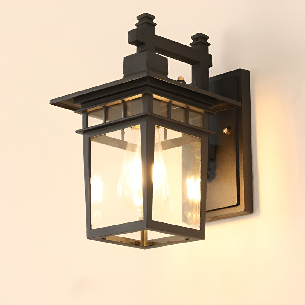 Tabi LED Waterproof Retro Glass Outdoor Wall Sconce Light