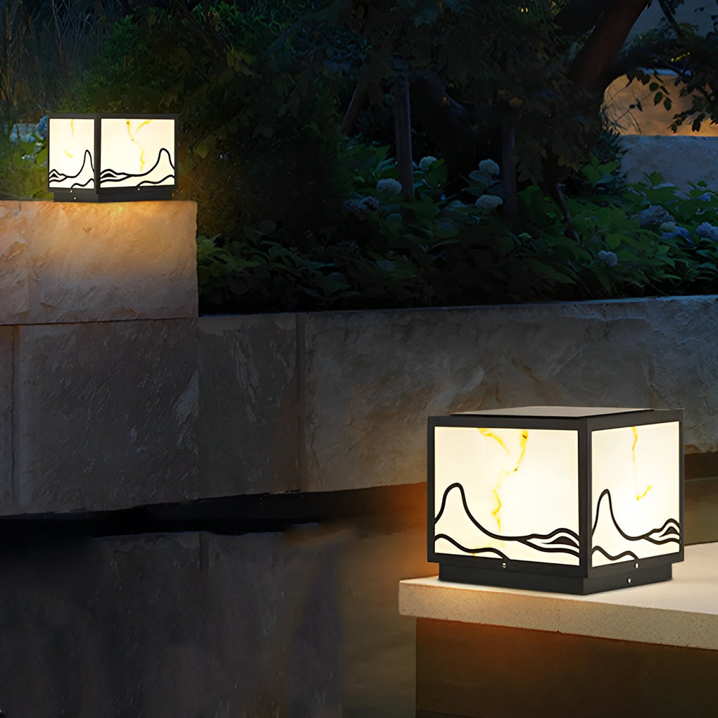 Holly Mountain Scenery Intelligent Post Caps Lights