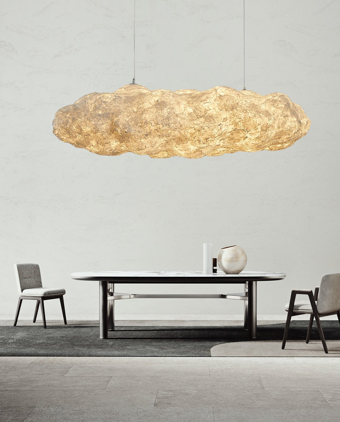 Elliros Textured Paper Pulp Pendant Light-Neutral Decor