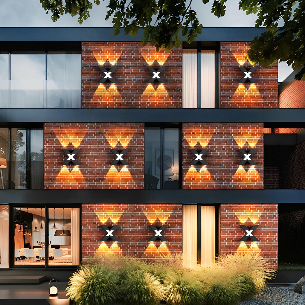Fedora X Shape Creative LED Modern Outdoor Wall Lamp