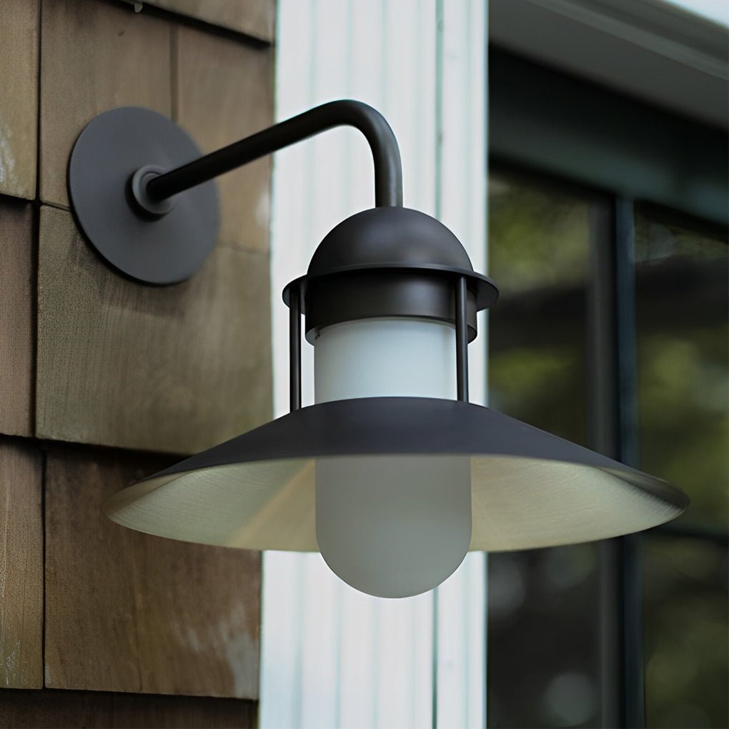 Mndy Antique Round Retro Glass Outdoor Wall Lights