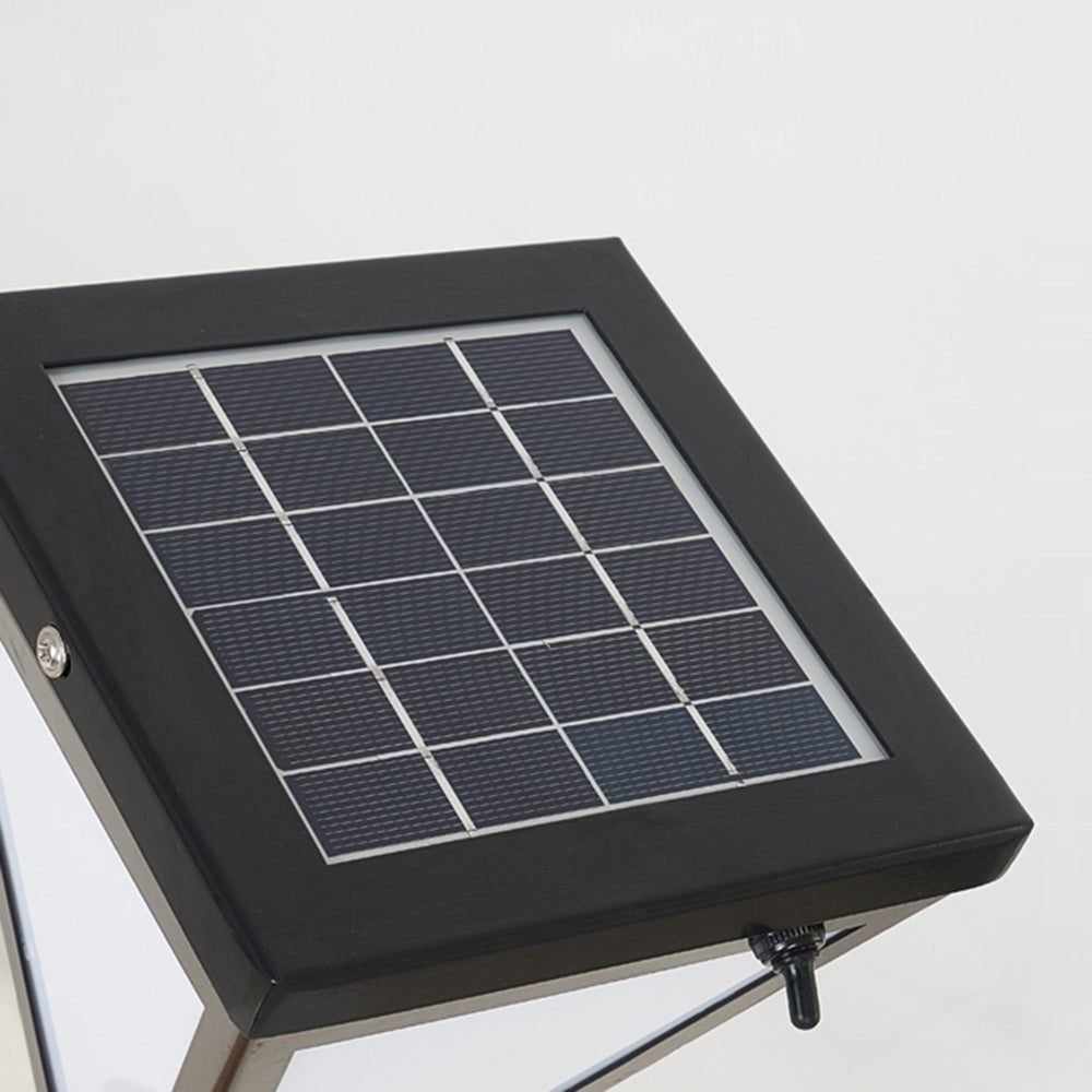 Ray Modern Metal Tapered Solar Outdoor Path Light, Black - Neutral Decor