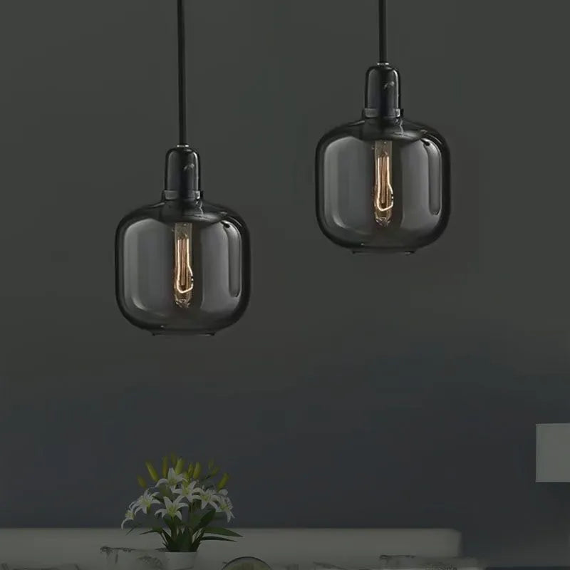 Valentina Designer Cylinder Pendant Light, Marble & Glass - Neutral Decor