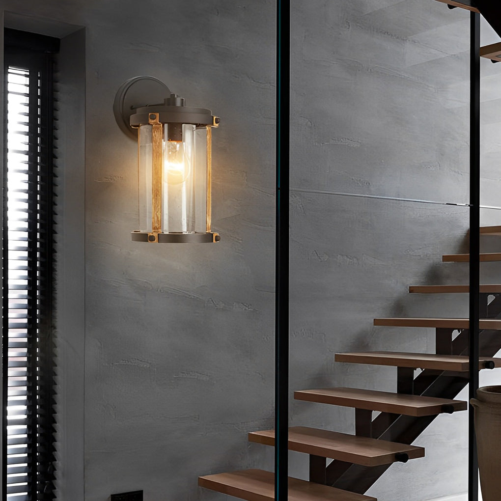 Ola Vintage Industrial Style Glass Outdoor Wall Sconces
