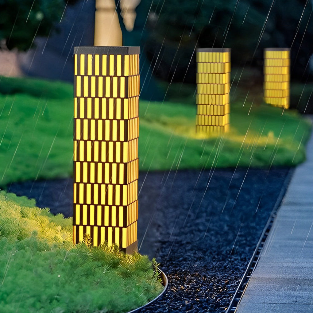 Evely Grid-Designed Modern Marble Outdoor Lawn Lamp