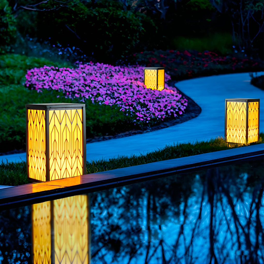 Beky Vintage LED Landscape Marble Outdoor Bollard Lights