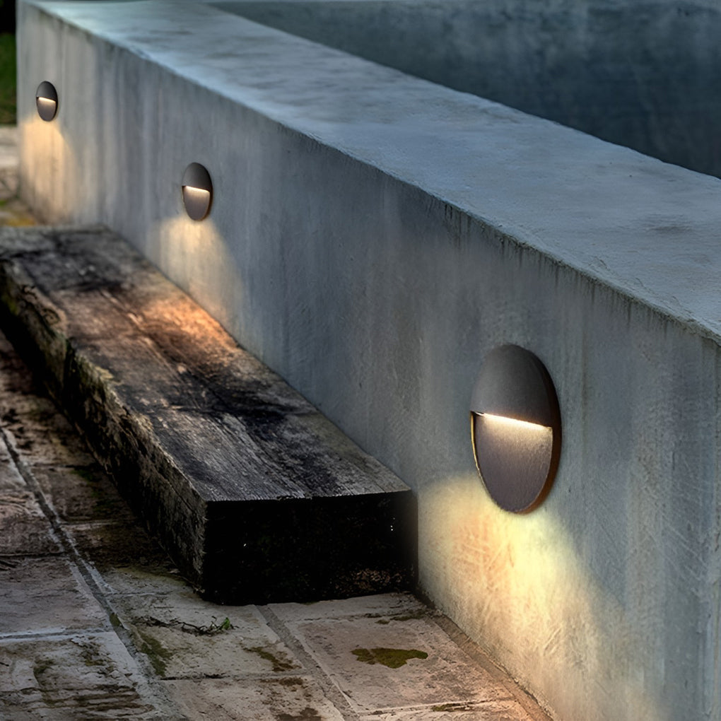 Winied Round Creative Outdoor Wall Step Sconces