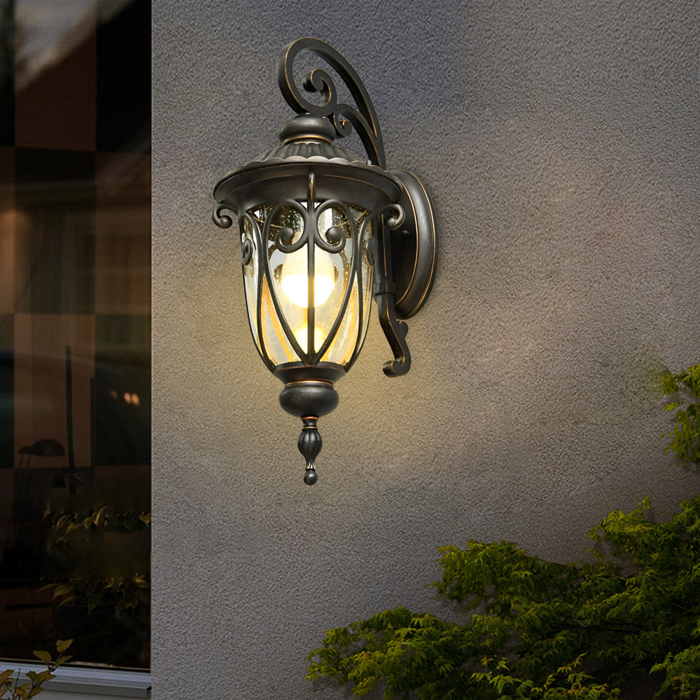 Edan Antique Seeded Glass Outdoor Wall Light