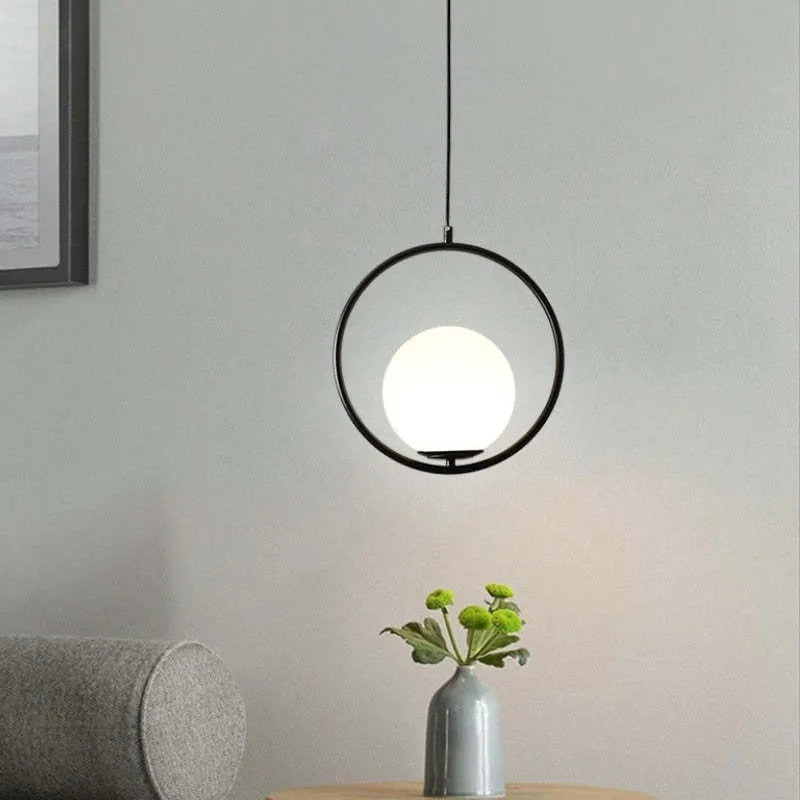 Arisha Modern Globe Metal/Glass Pendant Light, 3 Style - Neutral Decor