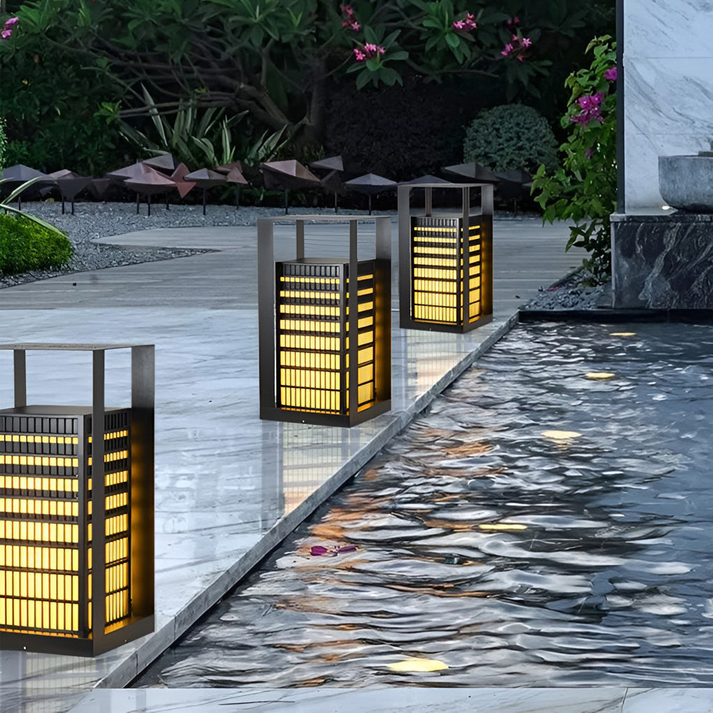 Laughter Unique Industrial Marble Outdoor Pathway Lantern