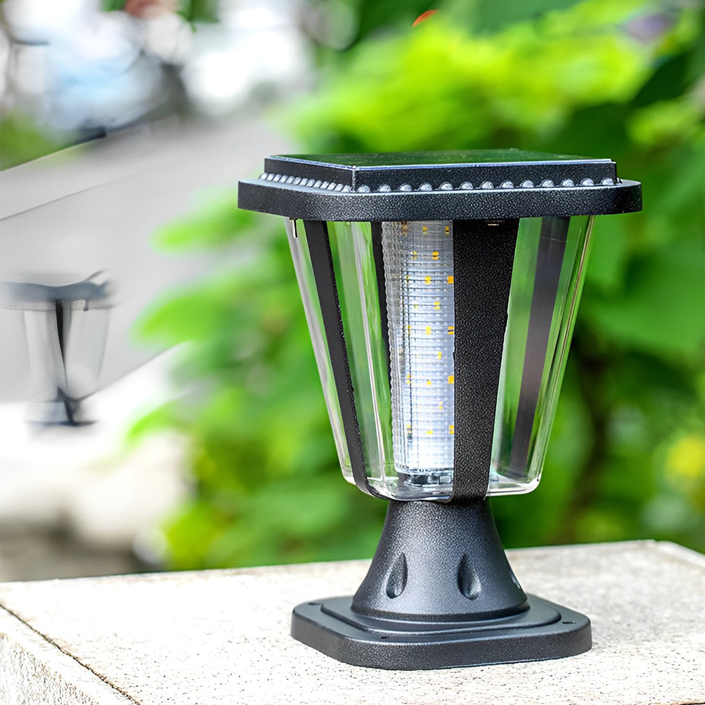 Smll LED Motion Sensor Modern Outdoor Post Caps Lights