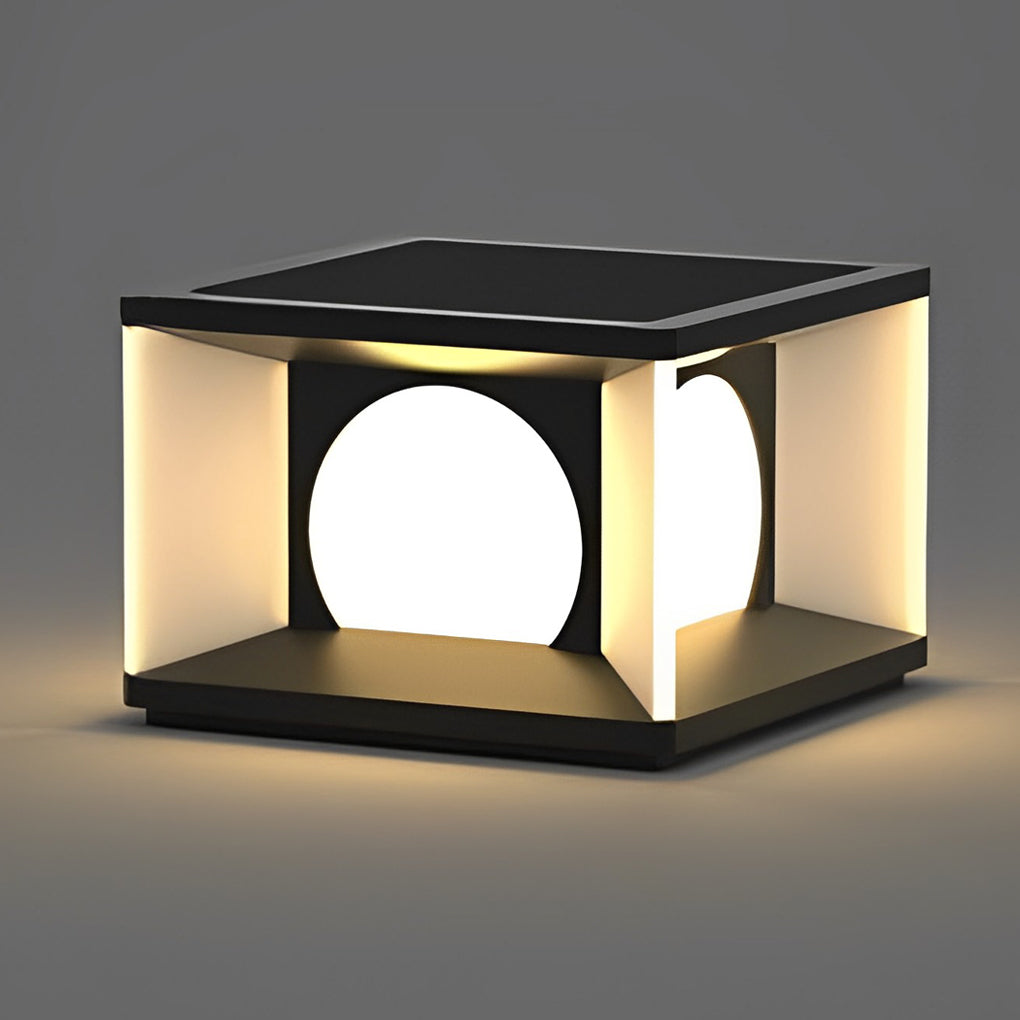 Washi Square LED Modern Steel Outdoor Deck Post Lights
