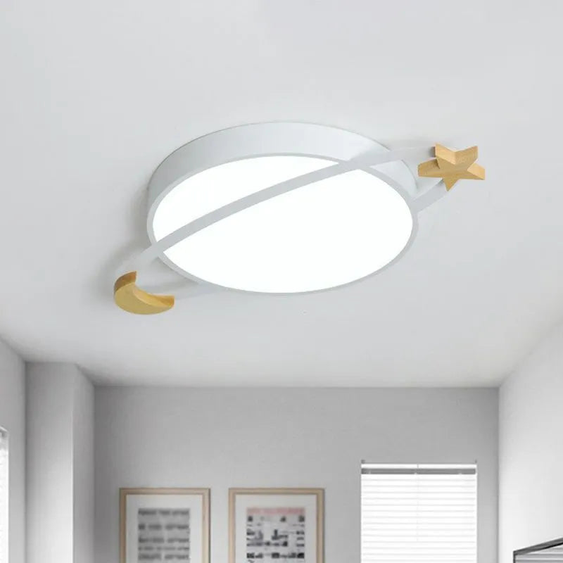 Arisha Modern Acrylic Round Flush Mount Ceiling Light, Grey/White/Green - Neutral Decor