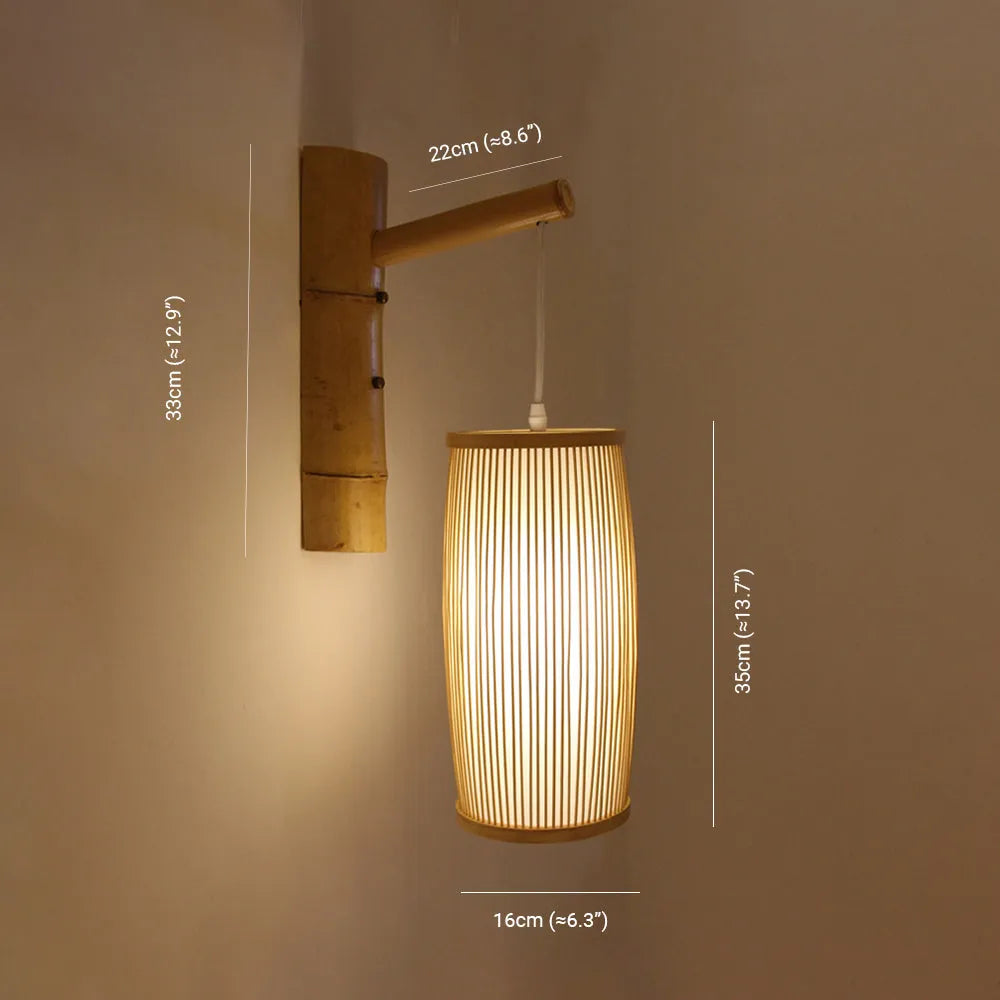 Ritta Wall Lamp Rustic, Muto Rattan Weaving LED, Hallway Wall Sconce - Neutral Decor
