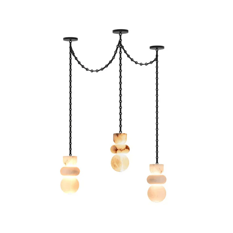 Orba chandelier with white color accents.
