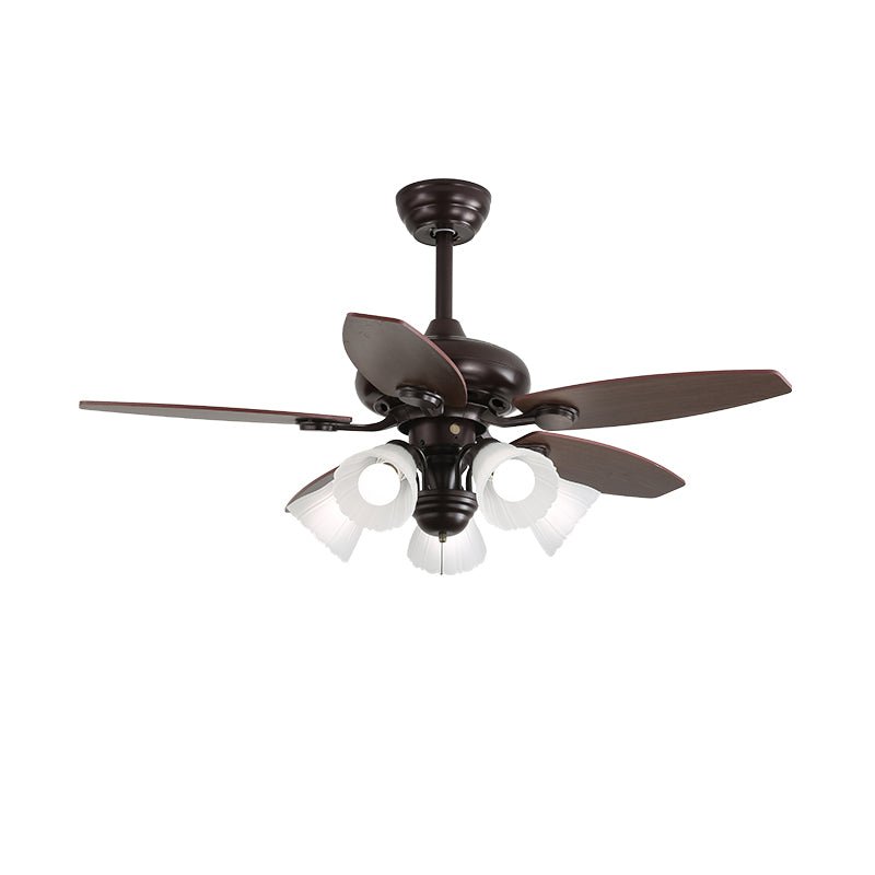 Solara Classic Wood Glass Ceiling Fan Light-Neutral Decor