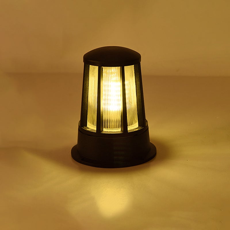 Annette Round Creative Modern Black Outdoor Pillar Lights