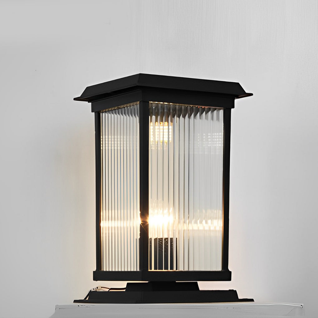Rhett Retro Matte Modern Fence Glass Outdoor Post Lights