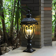 Sanra Round Bubble European Glass Outdoor Pillar Lamp