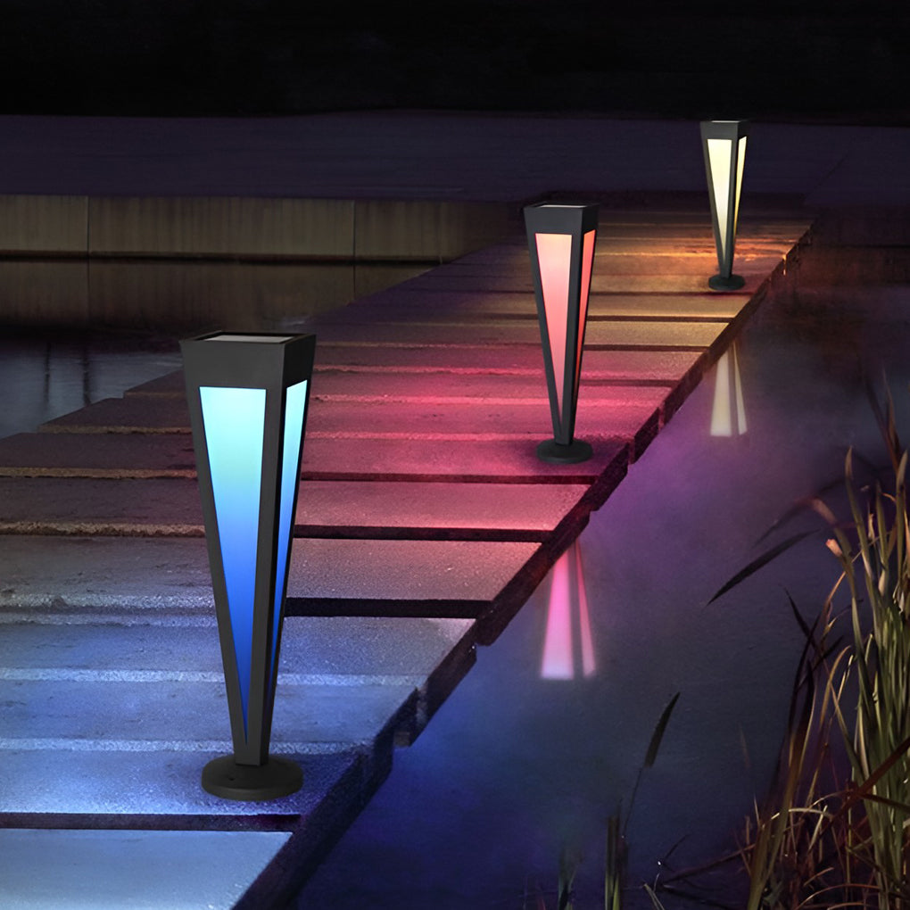 Migh RGB Square Top Conical Outdoor Lawn Light