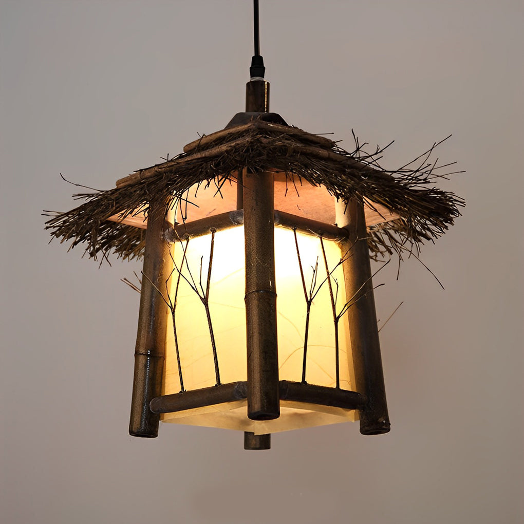 Wyne Branch Pattern Versatile Bamboo Outdoor Light
