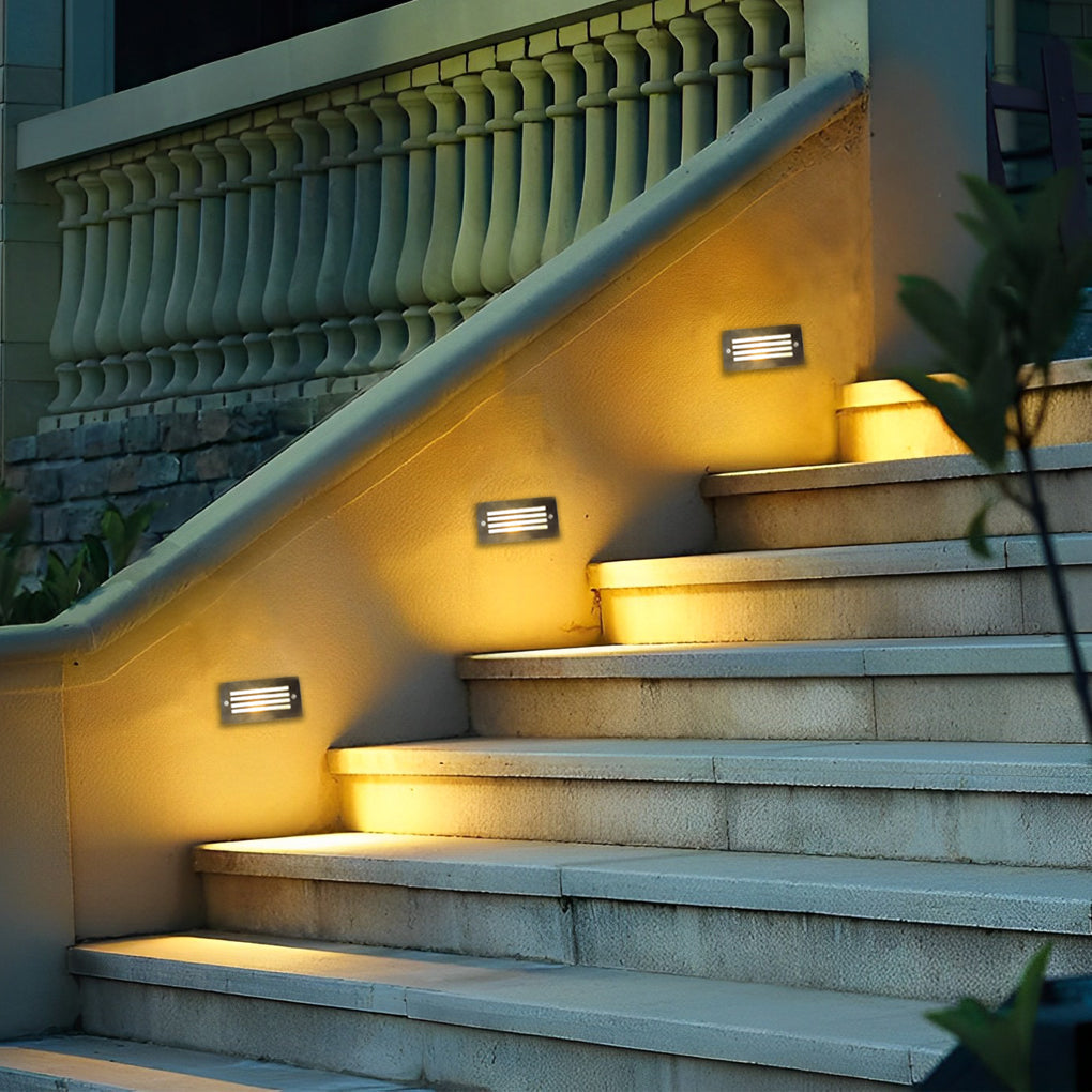 Quine Rectangular Grilles  Wall Plastic Outdoor Reccessed Lights