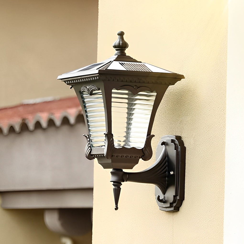Angelia Vintage Striped LED Retro Glass Outdoor Wall Lights
