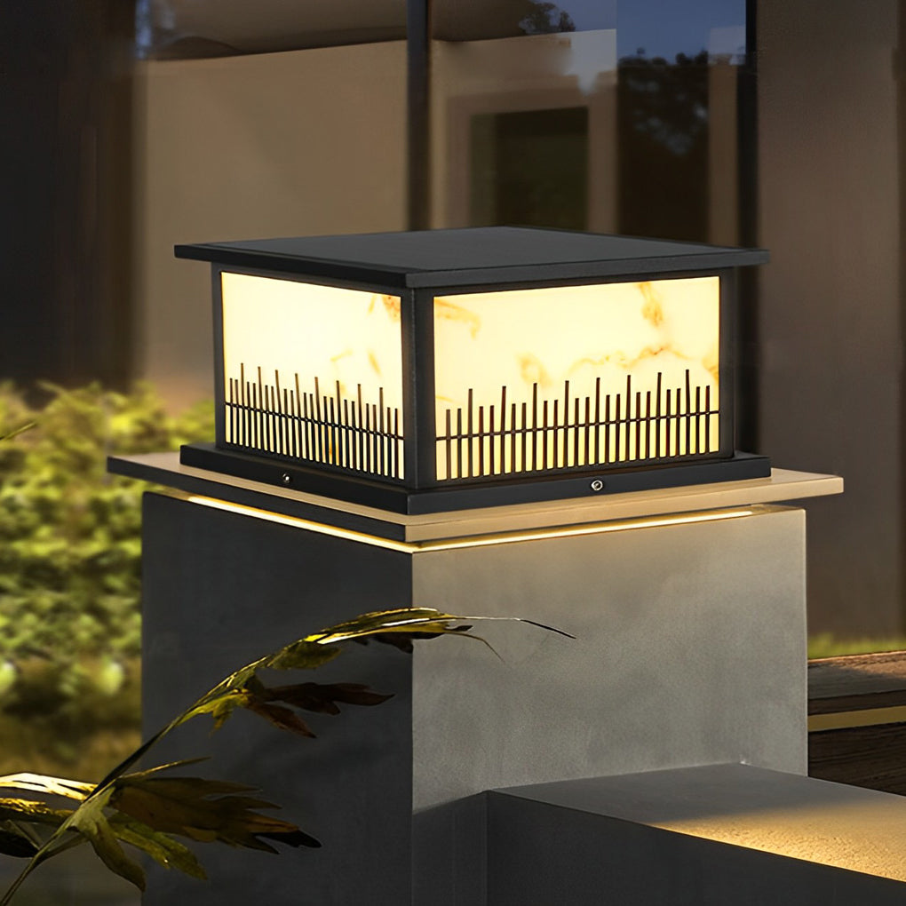 Patty Square Retro Solar Resin Outdoor Fence Post Lights