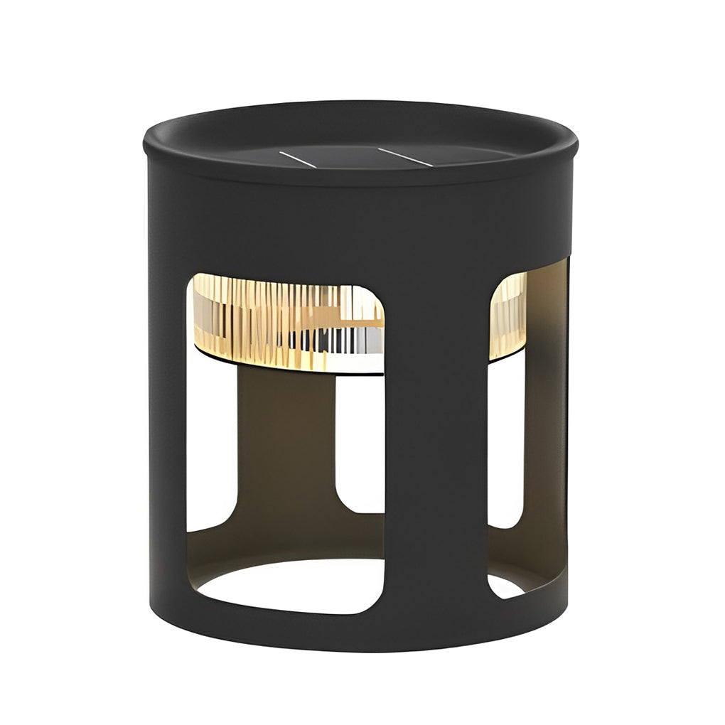 Bobie Round Under-Table Solar Steel Outdoor Light
